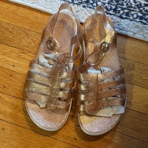 Sparkle Gold Jelly Sandals